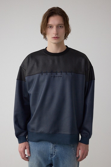 フェイクスエード切り替えトップス 詳細画像