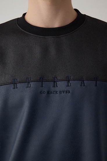 フェイクスエード切り替えトップス 詳細画像