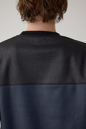 フェイクスエード切り替えトップス 詳細画像