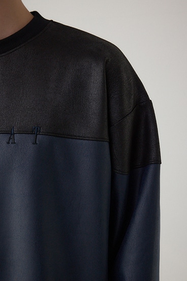 フェイクスエード切り替えトップス 詳細画像