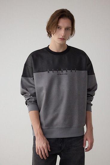 フェイクスエード切り替えトップス 詳細画像