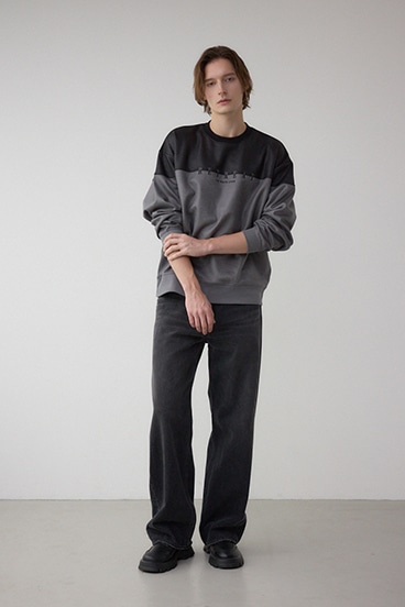 フェイクスエード切り替えトップス 詳細画像