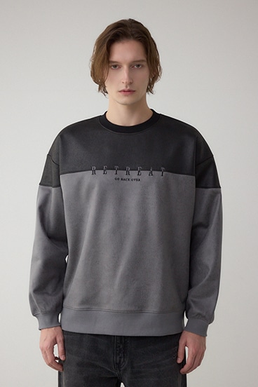 フェイクスエード切り替えトップス 詳細画像