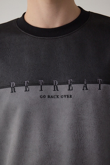 フェイクスエード切り替えトップス 詳細画像