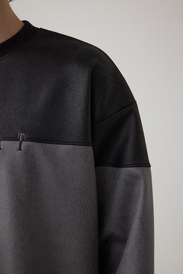 フェイクスエード切り替えトップス 詳細画像