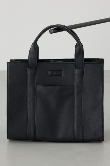 合皮スクエアミドルバッグ 詳細画像