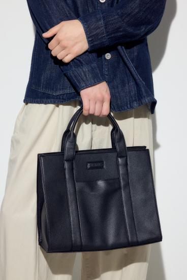 合皮スクエアミドルバッグ 詳細画像