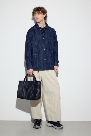 合皮スクエアミドルバッグ 詳細画像