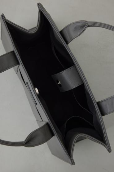 合皮スクエアミドルバッグ 詳細画像