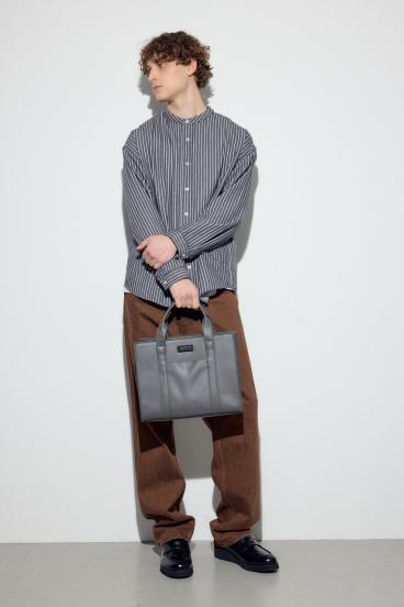 合皮スクエアミドルバッグ 詳細画像