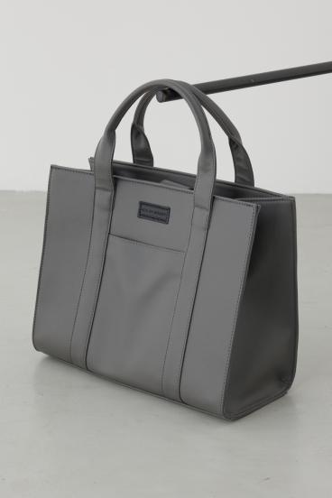 合皮スクエアミドルバッグ 詳細画像