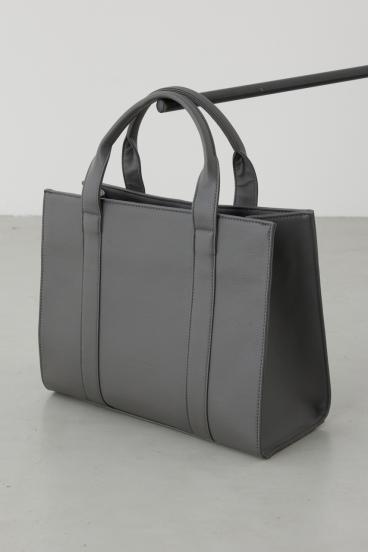 合皮スクエアミドルバッグ 詳細画像