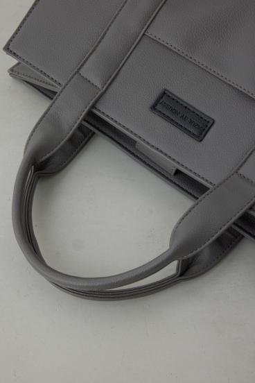 合皮スクエアミドルバッグ 詳細画像