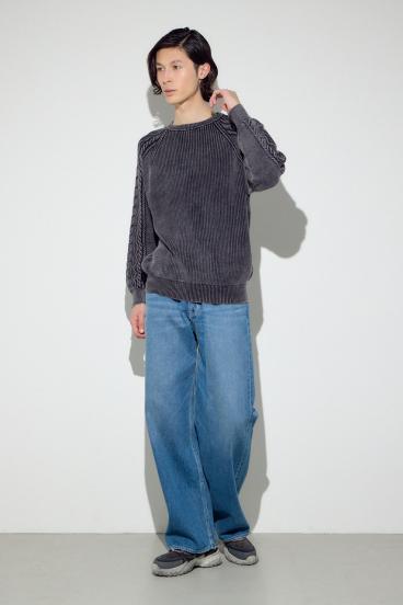 ヴィンテージウォッシュニットトップス 詳細画像