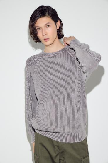 ヴィンテージウォッシュニットトップス 詳細画像