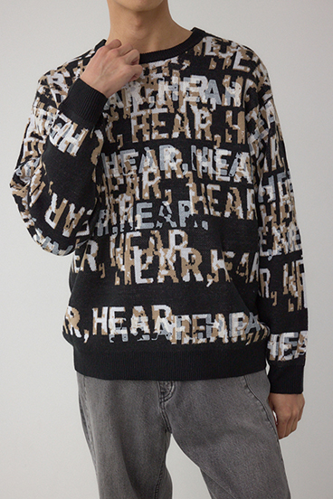 総ロゴペイントニットトップス