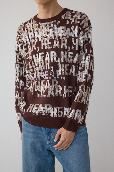 総ロゴペイントニットトップス