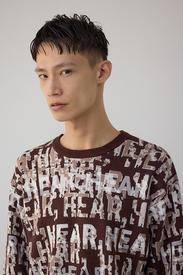 総ロゴペイントニットトップス