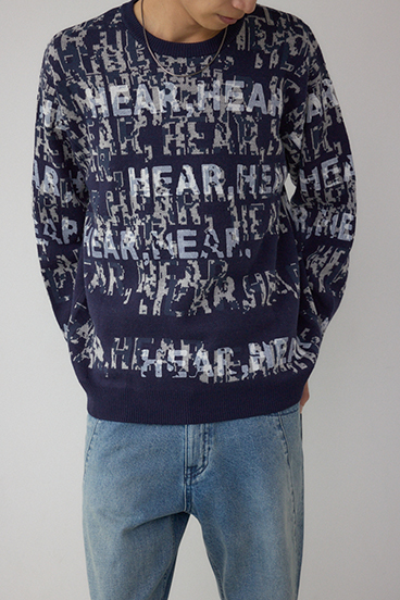 総ロゴペイントニットトップス