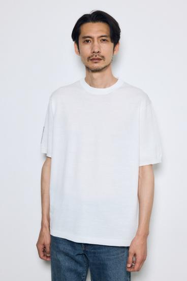 バック刺繍半袖ニットトップス 詳細画像