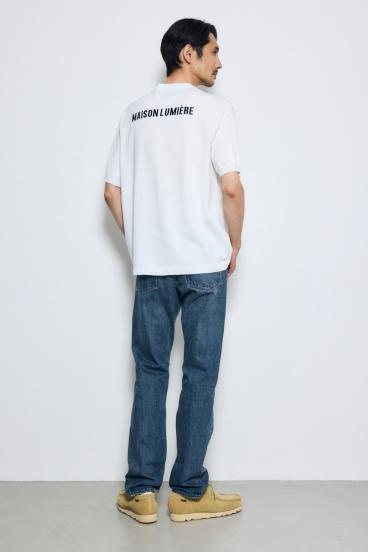 バック刺繍半袖ニットトップス 詳細画像