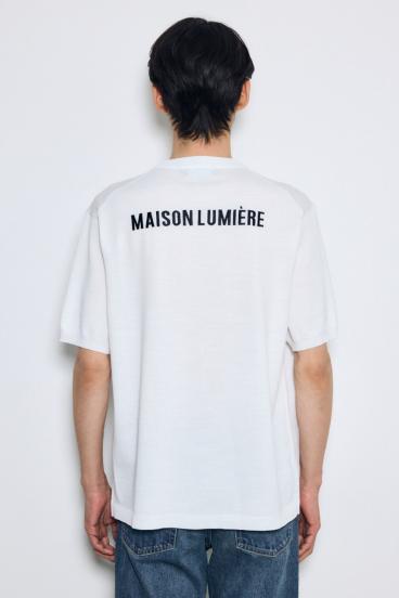 バック刺繍半袖ニットトップス 詳細画像