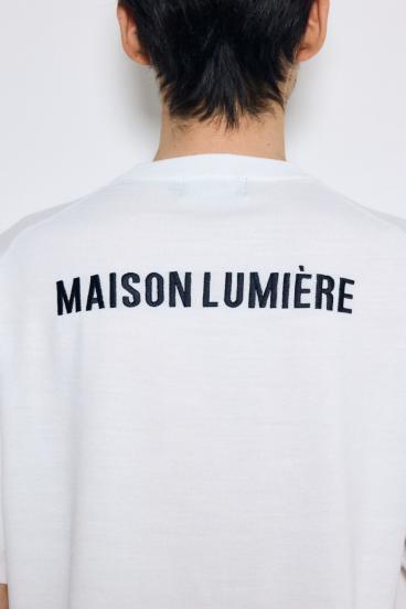 バック刺繍半袖ニットトップス 詳細画像