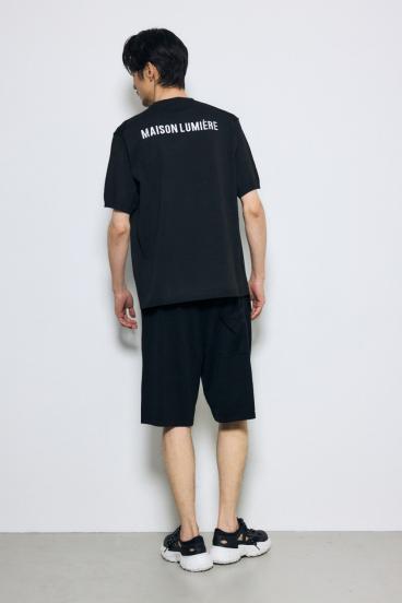 バック刺繍半袖ニットトップス 詳細画像