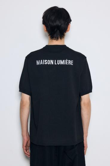 バック刺繍半袖ニットトップス 詳細画像