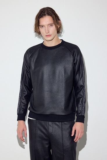 フェイクレザーライントップス 詳細画像