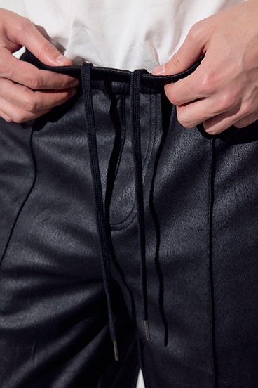 フェイクレザーラインパンツ 詳細画像