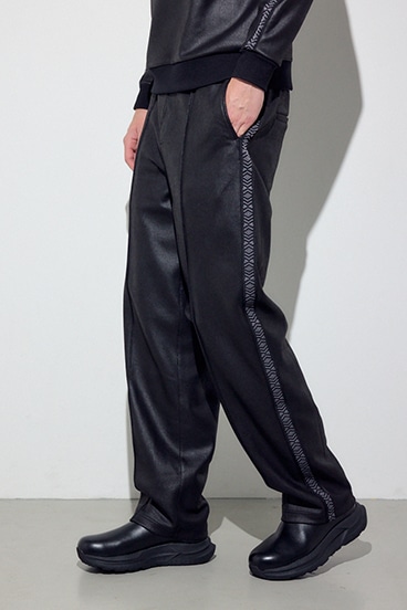 フェイクレザーラインパンツ