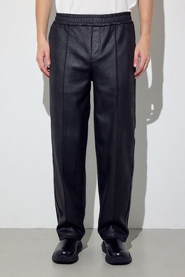 フェイクレザーラインパンツ 詳細画像