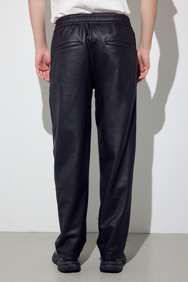 フェイクレザーラインパンツ 詳細画像