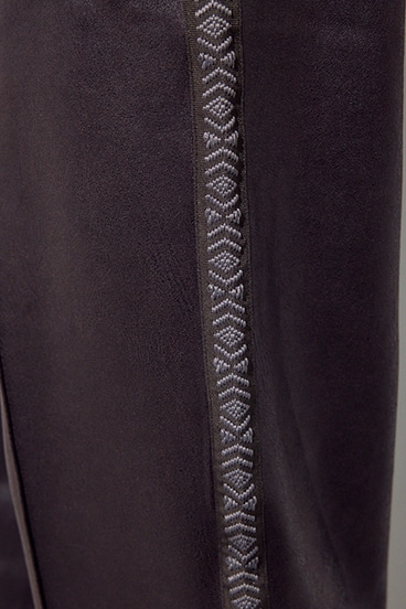 フェイクレザーラインパンツ 詳細画像