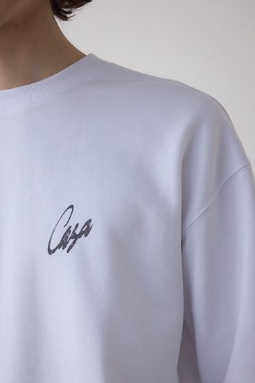 筆記体バックプリント裏毛トップス 詳細画像