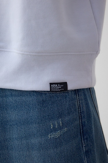 筆記体バックプリント裏毛トップス 詳細画像