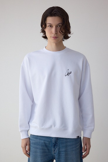 筆記体バックプリント裏毛トップス 詳細画像