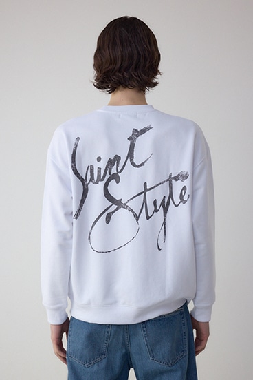 筆記体バックプリント裏毛トップス 詳細画像