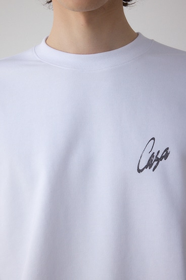 筆記体バックプリント裏毛トップス 詳細画像