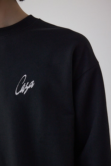 筆記体バックプリント裏毛トップス 詳細画像