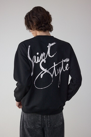 筆記体バックプリント裏毛トップス