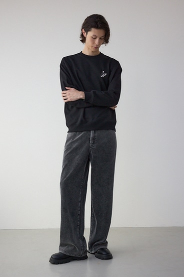 筆記体バックプリント裏毛トップス 詳細画像