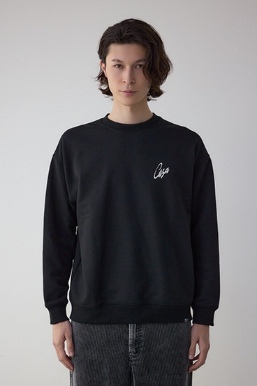 筆記体バックプリント裏毛トップス 詳細画像