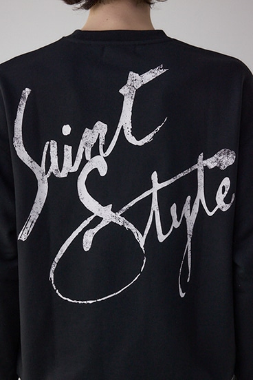 筆記体バックプリント裏毛トップス 詳細画像