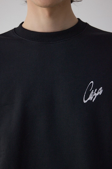 筆記体バックプリント裏毛トップス 詳細画像