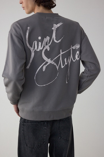 筆記体バックプリント裏毛トップス