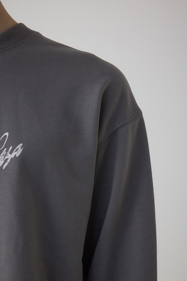 筆記体バックプリント裏毛トップス 詳細画像