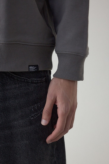 筆記体バックプリント裏毛トップス 詳細画像