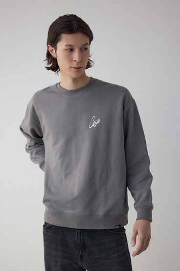 筆記体バックプリント裏毛トップス 詳細画像